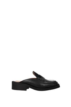 Ganni Slippers and clogs Women Leather Black