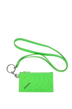 Balenciaga حاملي الوثائق car card رجال جلد لون أخضر حمض أخضر