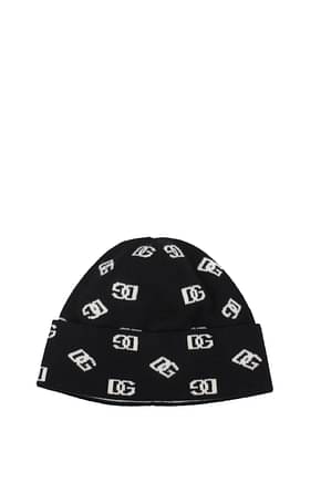 Dolce&Gabbana 帽子 男性 バージンウール 黒 白