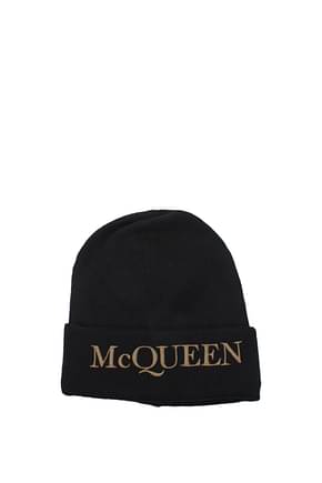 Alexander McQueen 帽子 男士 羊毛衫 黑色 洞石