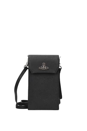 Vivienne Westwood Selfphone cover Women Leather Black