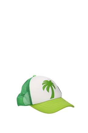 Palm Angels القبعات نساء قطن لون أخضر اخضر فاتح
