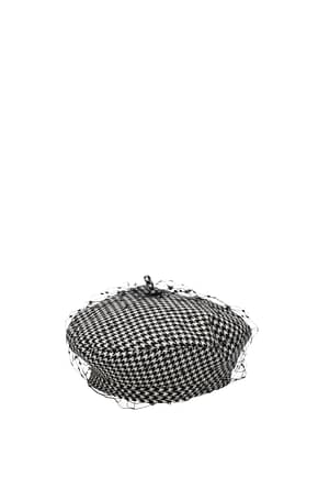 Christian Dior 帽子 arty 女性 ウール 黒 白