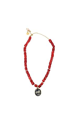Christian Dior Necklaces Women Coral Red Coral