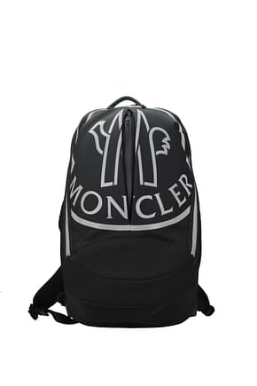 Moncler Backpack and bumbags cut Men Fabric  Black Silver