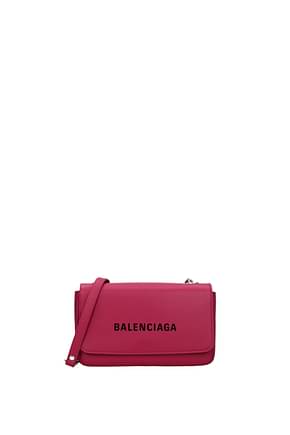 Balenciaga Crossbody Bag Women Leather Fuchsia