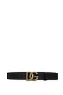 Dolce&Gabbana Regular belts Men Leather Black Dark Gold