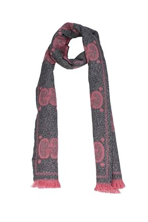 Gucci Scarves Women Wool Gray Pink