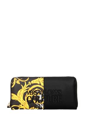 Versace Jeans お財布 couture 女性 ポリウレタン 黒 ゴールド