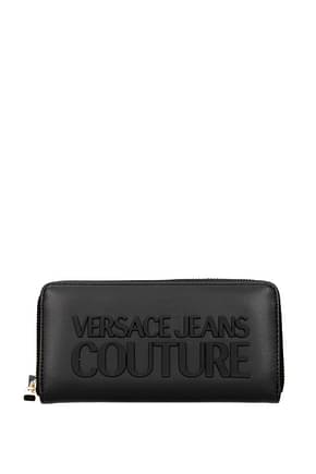 Versace Jeans Billeteras couture Mujer Poliuretano Negro
