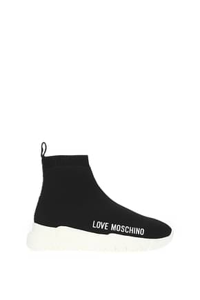 Love Moschino أحذية رياضية نساء قماش أسود أبيض