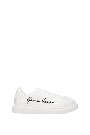 Versace Sneakers Femme Cuir Blanc Noir