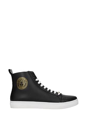 Versace Sneakers Men Leather Black Gold
