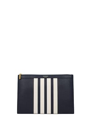 Thom Browne Clutches Men Leather Blue Blue Navy