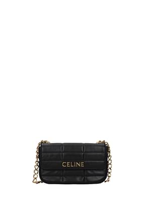 Celine Shoulder bags Women Leather Black