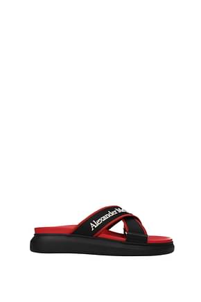 Alexander McQueen Slippers and clogs Men Fabric  Red Black