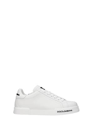 Dolce&Gabbana أحذية رياضية رجال جلد أبيض