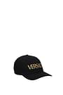 Versace Hats Women Cotton Black Gold