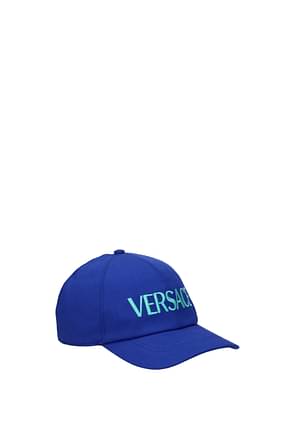 Versace Chapeaux Femme Coton Bleu Turquoise
