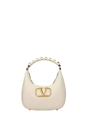 Valentino Garavani Handbags hobo stud Women Leather Beige Ivory