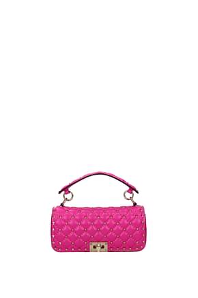 Valentino Garavani Handbags Women Leather Pink Fluo Pink