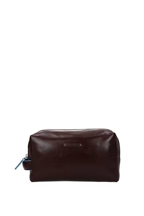 Piquadro Beauty cases Men Leather Brown Dark Brown