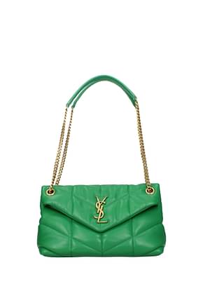 Saint Laurent Shoulder bags puffer Women Leather Green True Green