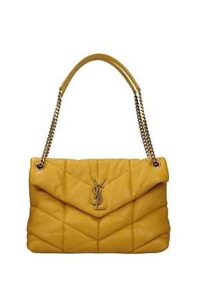 Saint Laurent Shoulder bags Women Leather Yellow Sunflower