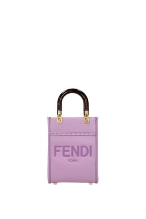 Fendi Handbags sunshine Women Leather Violet Lilac