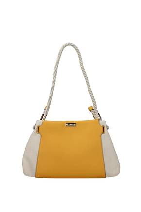 Chloé Shoulder bags key Women Linen Yellow Light Sand