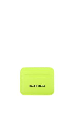 Balenciaga حاملي الوثائق رجال جلد أصفر فلوو أصفر