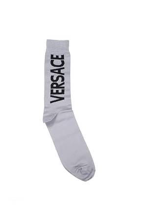 Versace Socks Men Viscose Gray Light Grey