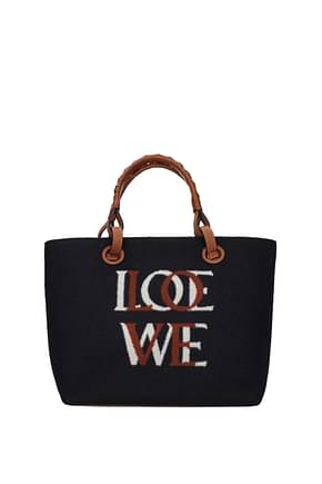 Loewe Handbags Women Fabric  Blue Tan