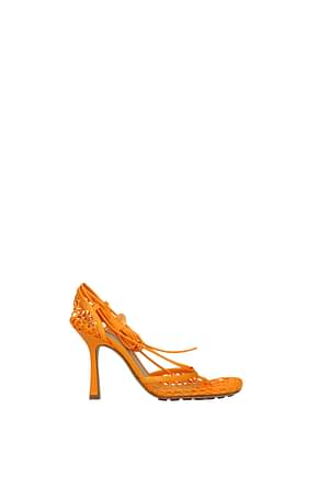 Bottega Veneta Sandals Women Fabric  Orange Mandarin