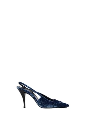 Saint Laurent Sandals tom Women Velvet Blue Denim
