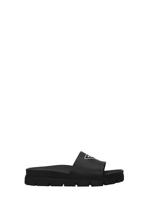 Prada Slippers and clogs Men Leather Black