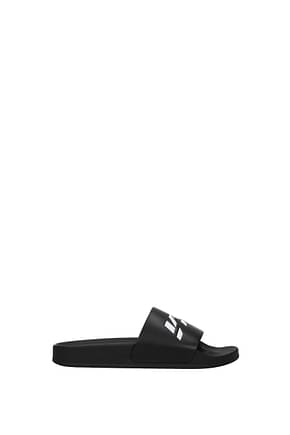 Vetements Slippers and clogs Men Leather Black White