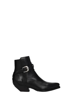 Celine Ankle boots jodphur Women Leather Black