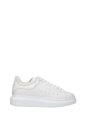 Alexander McQueen أحذية رياضية رجال جلد أبيض أبيض