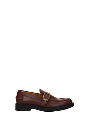 Tod's Loafers Women Leather Brown Leather