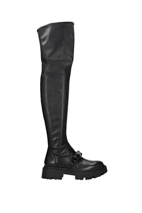 Ash Boots gill chain Women Leather Black