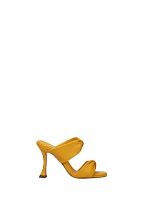 Aquazzura Sandals twist Women Leather Yellow Sun