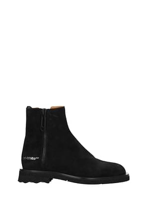 Off-White Ankle Boot Men Suede Black