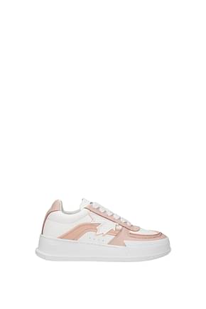 Dsquared2 أحذية رياضية canadian نساء جلد أبيض عارية الوردي