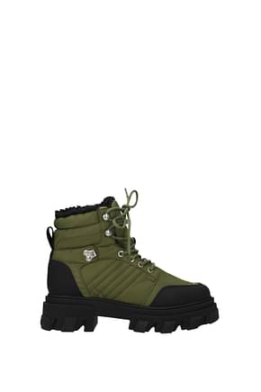 Ganni Ankle boots Women Fabric  Green Military Green