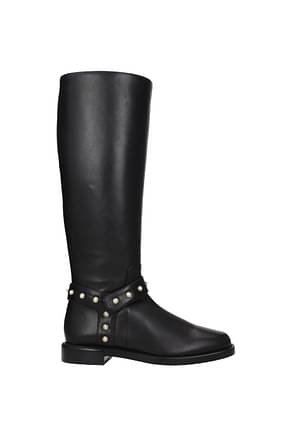 Stuart Weitzman Boots Women Leather Black