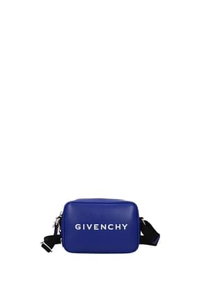 Givenchy Umhängetaschen camera bag Herren Leder Blau Elektrische Blaue