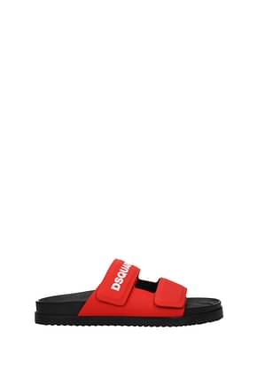 Dsquared2 Slippers and clogs Men Rubber Red