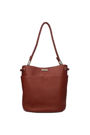 Chloé Shoulder bags key Women Leather Brown Sepia