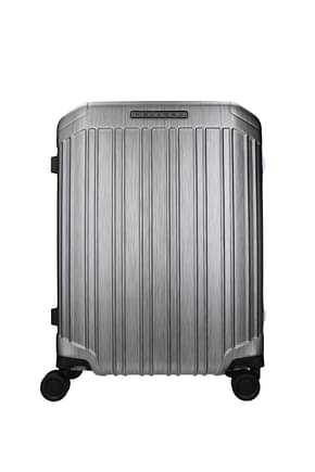 Piquadro Wheeled Luggages cabin 37l Men Polycarbonate Gray Leather